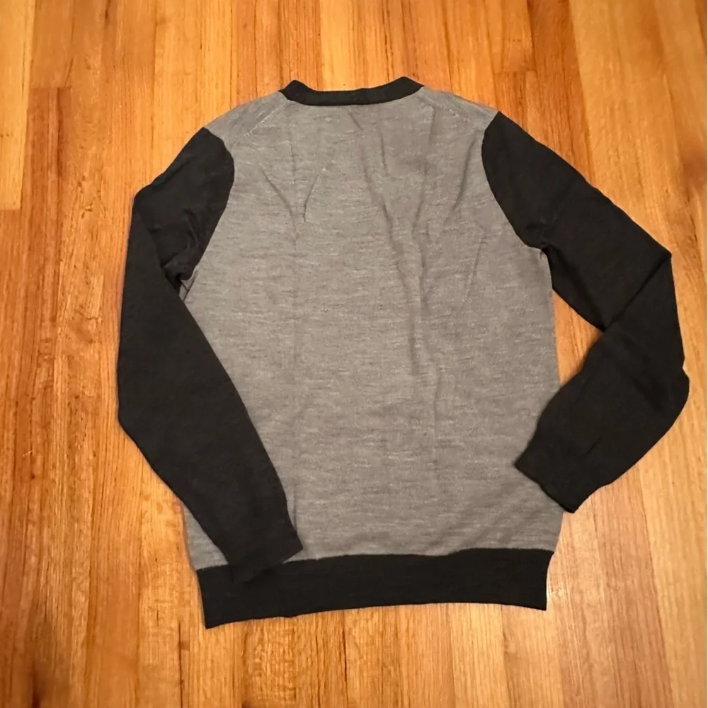 J.Crew Men's Cardigan Sweater Gray  Knit 100% Merino Wool Long Sleeve Small (#1)